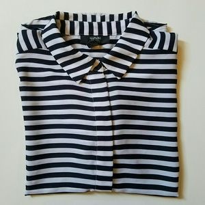 Alfani Striped Button Up Blouse